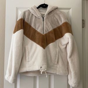 Abercrombie colorblock Sherpa fleece hoodie